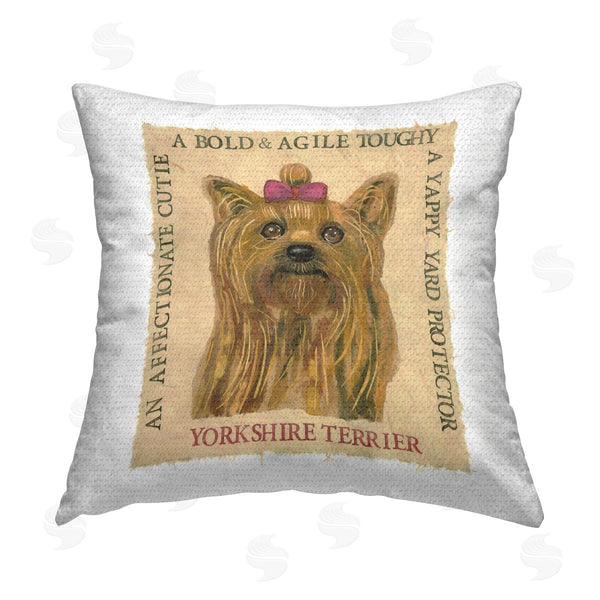 Stupell Industries Nancy Overton | Fun Yorkshire Terrier Phrases Printed Throw Pillow