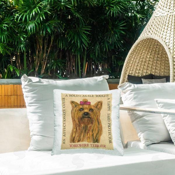Stupell Industries Nancy Overton | Fun Yorkshire Terrier Phrases Printed Throw Pillow