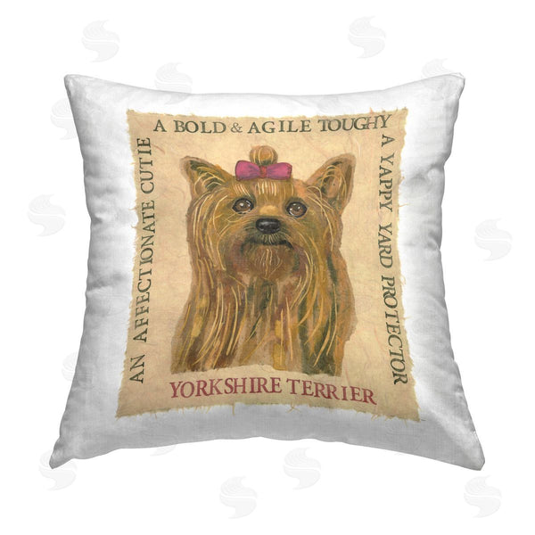 stupell industries Nancy Overton | Fun Yorkshire Terrier Phrases Printed Throw Pillow
