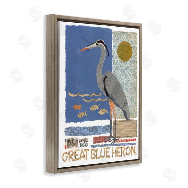 Stupell Industries Nancy Overton | Great Blue Heron Collage