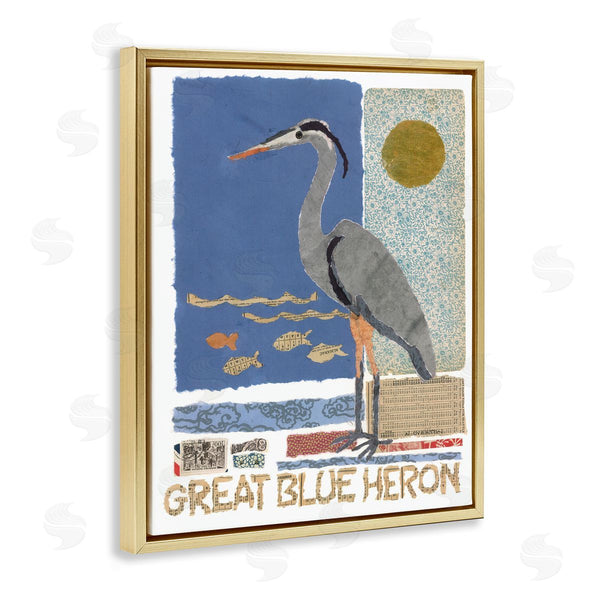 Stupell Industries Nancy Overton | Great Blue Heron Collage