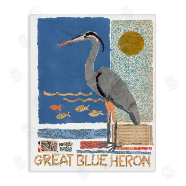 stupell industries Nancy Overton | Great Blue Heron Collage