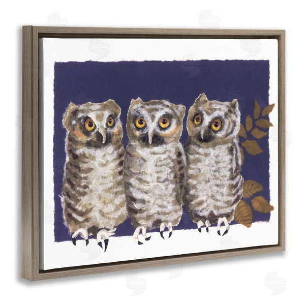 Stupell Industries Nancy Overton | Owl Trio And Leaves
