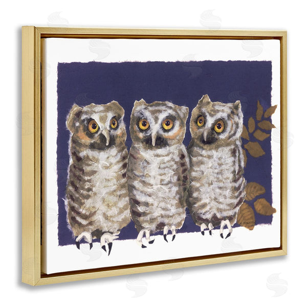 Stupell Industries Nancy Overton | Owl Trio And Leaves