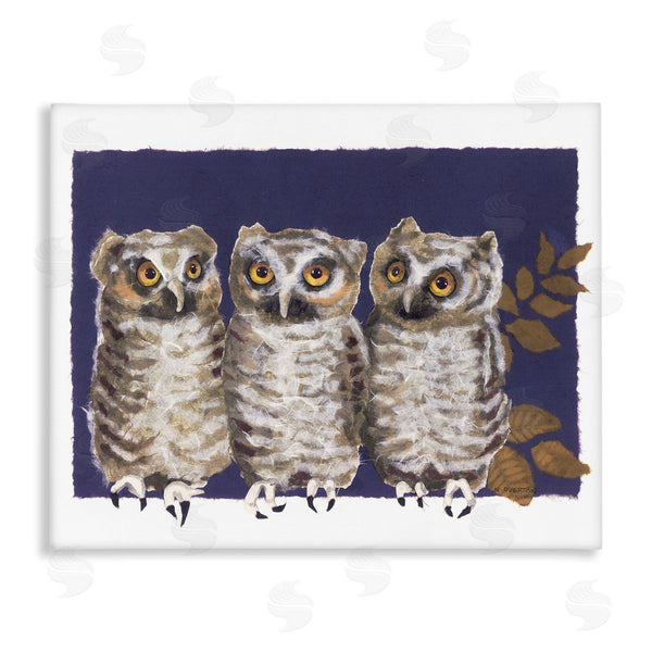 stupell industries Nancy Overton | Owl Trio and Leaves