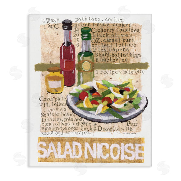 stupell industries Nancy Overton | Salad Nicoise Recipe Wall Art