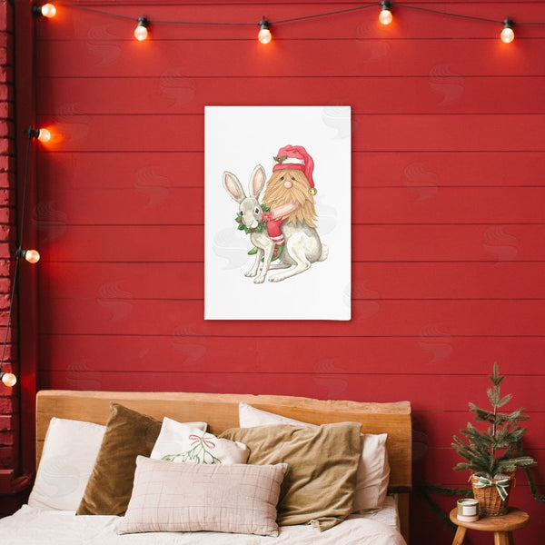 Stupell Industries Nancy Overton | Santa's Elf Riding Rabbit