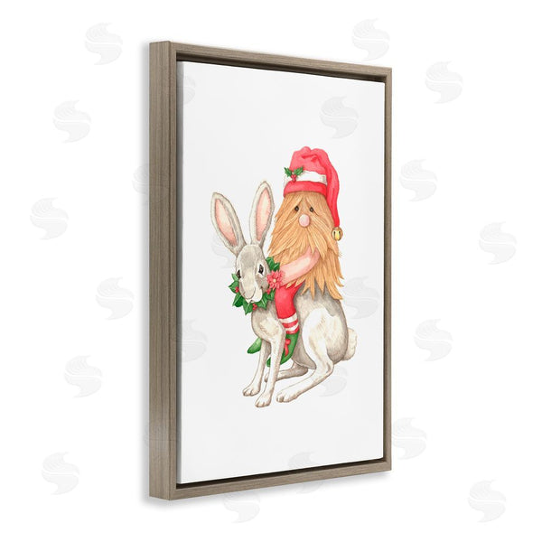 Stupell Industries Nancy Overton | Santa's Elf Riding Rabbit