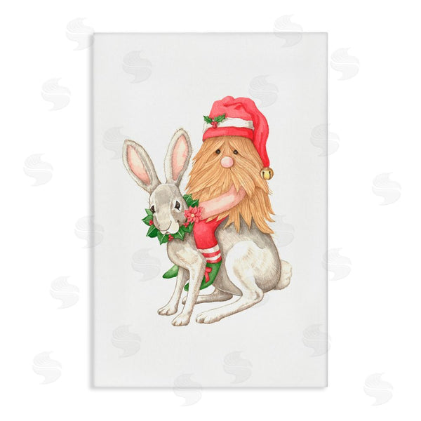 stupell industries Nancy Overton | Santa's Elf Riding Rabbit