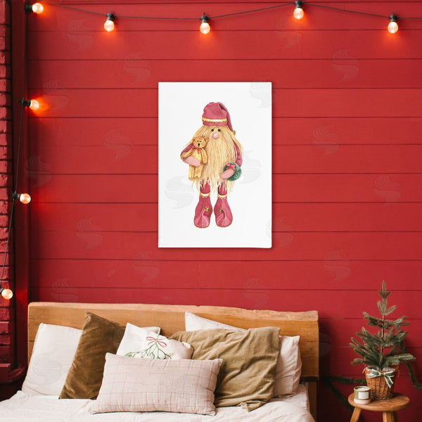 Stupell Industries Nancy Overton | Santa's Elf With Teddy Bear