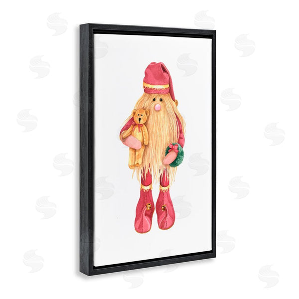 Stupell Industries Nancy Overton | Santa's Elf With Teddy Bear