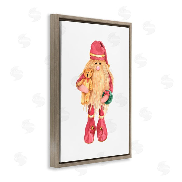 Stupell Industries Nancy Overton | Santa's Elf With Teddy Bear