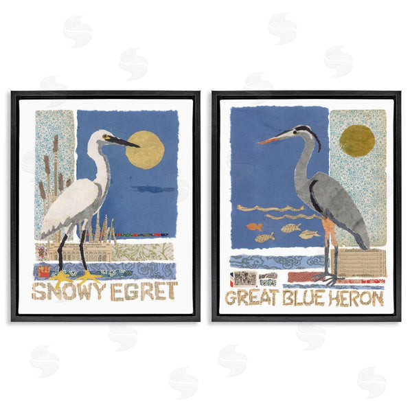 Stupell Industries Nancy Overton | Snowy Egret & Great Blue Heron