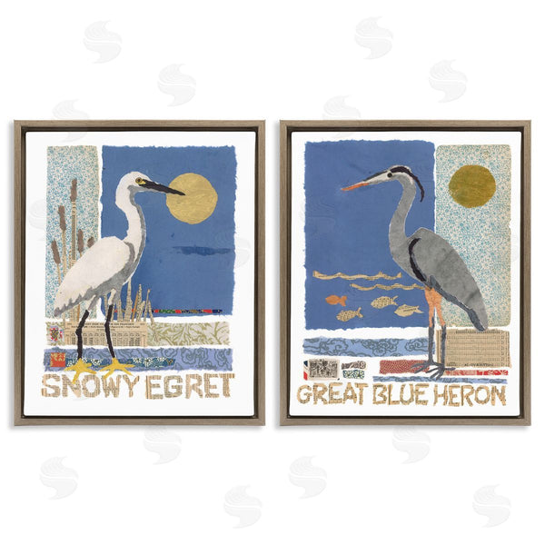 Stupell Industries Nancy Overton | Snowy Egret & Great Blue Heron