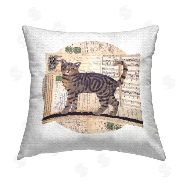 Stupell Industries Nancy Overton | Tabby Cat Collage Printed Throw Pillow