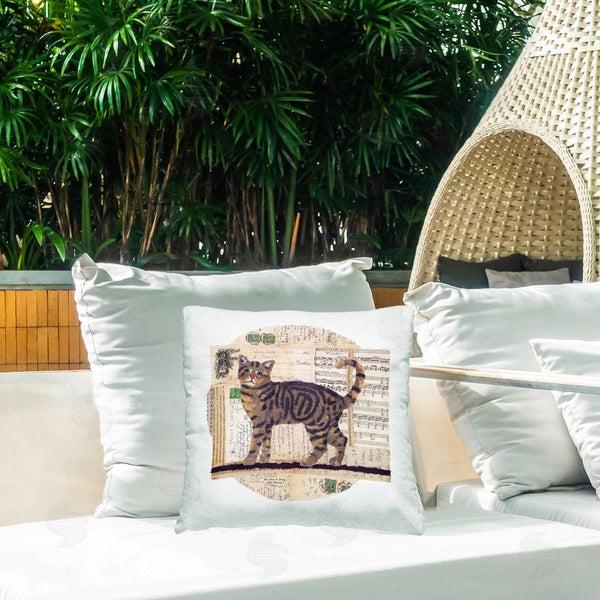 Stupell Industries Nancy Overton | Tabby Cat Collage Printed Throw Pillow
