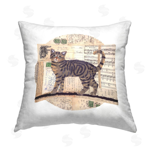 stupell industries Nancy Overton | Tabby Cat Collage Printed Throw Pillow