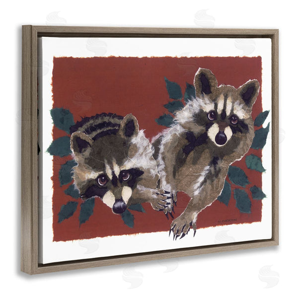 Stupell Industries Nancy Overton | Two Raccoons And Leaves