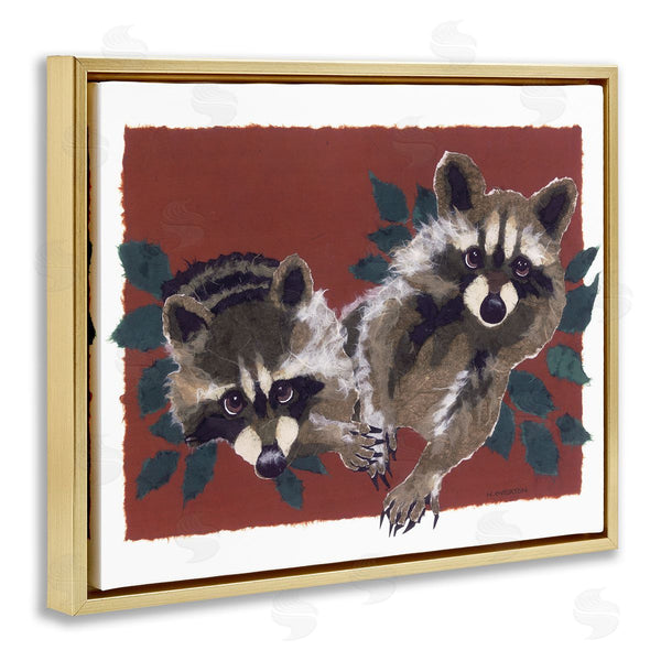 Stupell Industries Nancy Overton | Two Raccoons And Leaves