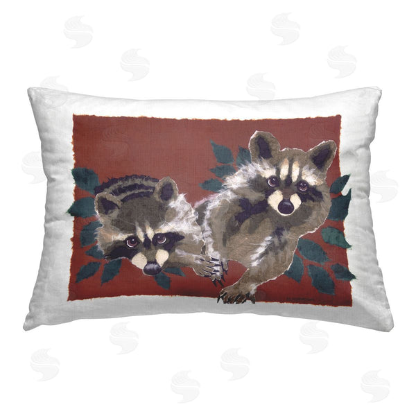 stupell industries Nancy Overton | Two Raccoons & Leaves