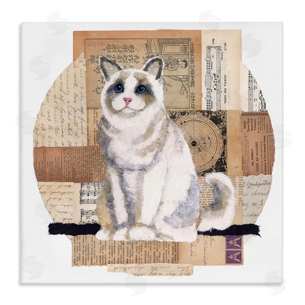stupell industries Nancy Overton | Vintage Collage Cat