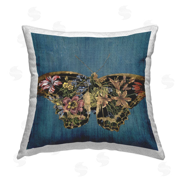 Stupell Industries Naomi McCavitt | Butterfly With Floral Wings Printed Throw Pillow