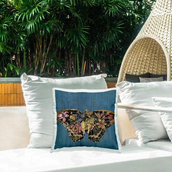 Stupell Industries Naomi McCavitt | Butterfly With Floral Wings Printed Throw Pillow