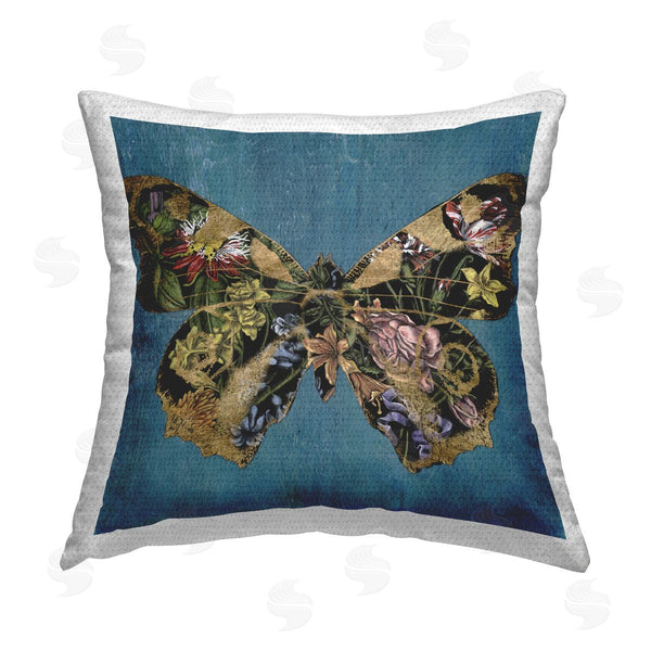 Stupell Industries Naomi McCavitt | Vintage Floral Butterfly Printed Throw Pillow