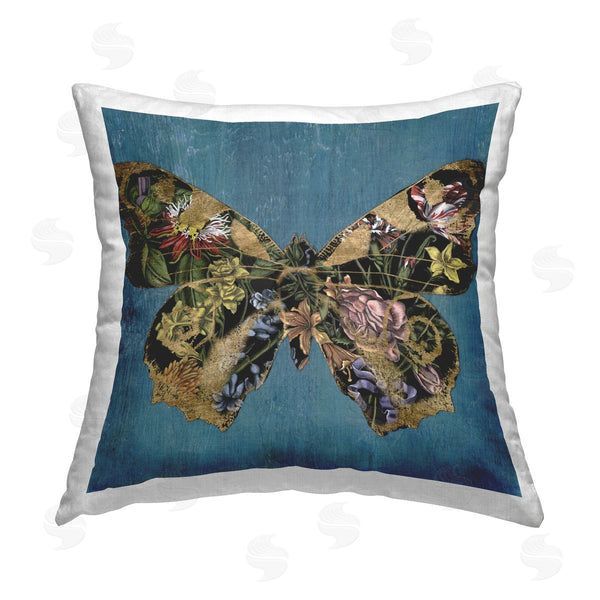 stupell industries Naomi McCavitt | Vintage Floral Butterfly Printed Throw Pillow