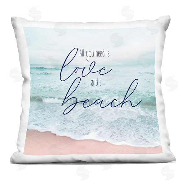 stupell industries Natalie Carpentieri | All You Need Love & A Beach Phrase Printed Throw Pillow