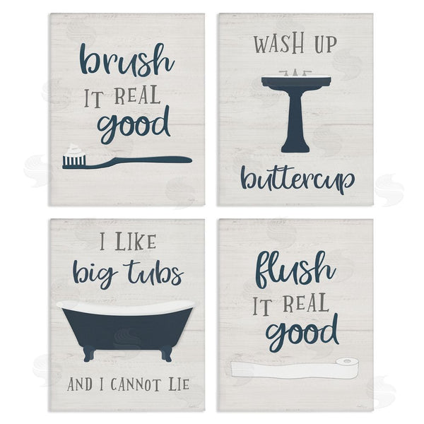 stupell industries Natalie Carpentieri | Bathroom Rules Humor Good Hygiene Puns Wall Art