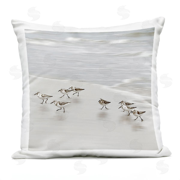 Stupell Industries Natalie Carpentieri | Beach Birds Scurrying Printed Throw Pillow