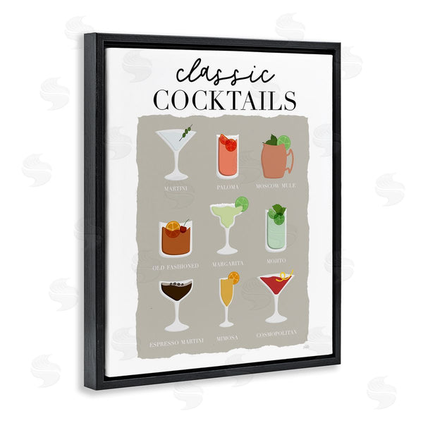 Stupell Industries Natalie Carpentieri | Classic Cocktails Chart