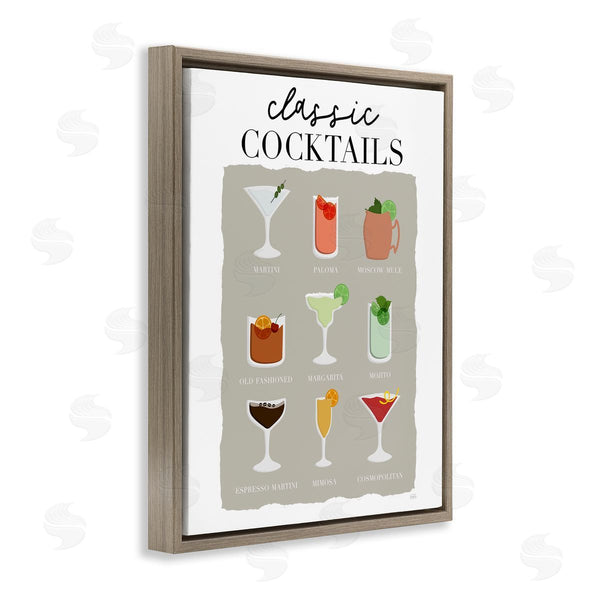 Stupell Industries Natalie Carpentieri | Classic Cocktails Chart