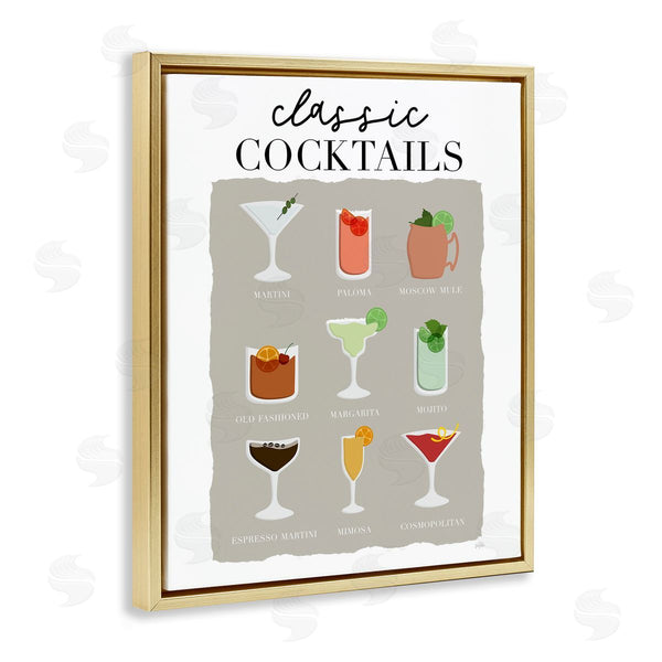 Stupell Industries Natalie Carpentieri | Classic Cocktails Chart