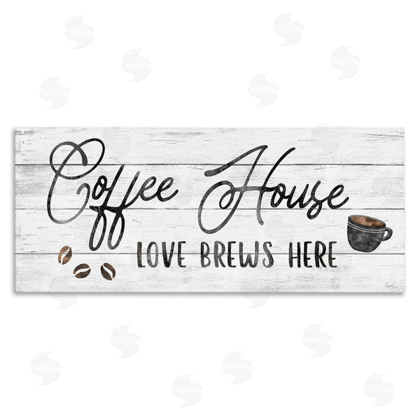 stupell industries Natalie Carpentieri | Coffee House Love Brews Here Wall Art