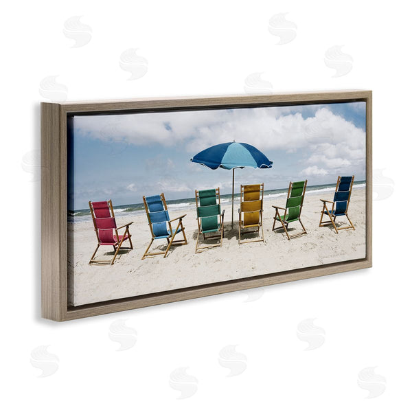 Stupell Industries Natalie Carpentieri | Colorful Beach Chairs Wall Art