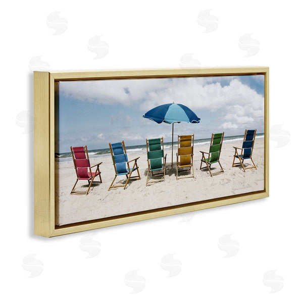 Stupell Industries Natalie Carpentieri | Colorful Beach Chairs Wall Art