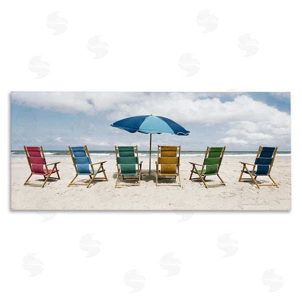 stupell industries Natalie Carpentieri | Colorful Beach Chairs Wall Art