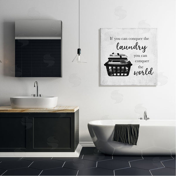 Stupell Industries Natalie Carpentieri | Conquering Laundry & World Casual Home Phrase Wall Art