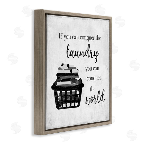 Stupell Industries Natalie Carpentieri | Conquering Laundry & World Casual Home Phrase Wall Art