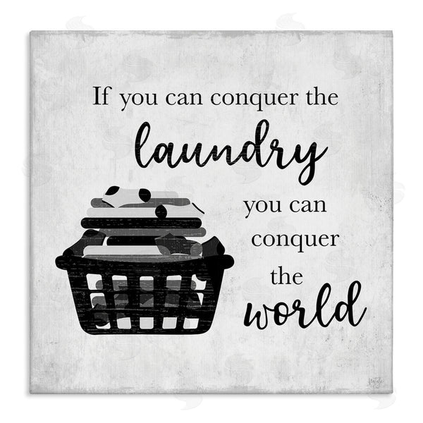 stupell industries Natalie Carpentieri | Conquering Laundry & World Casual Home Phrase Wall Art