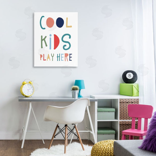 Stupell Industries Natalie Carpentieri | Cool Kids Play Here Sign Playful Block Typography Wall Art