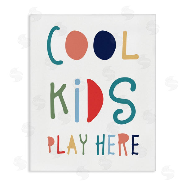 stupell industries Natalie Carpentieri | Cool Kids Play Here Sign Playful Block Typography Wall Art