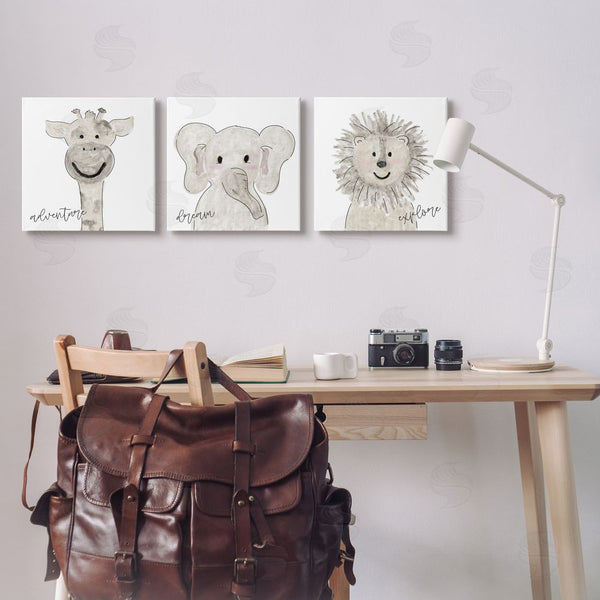 Stupell Industries Natalie Carpentieri | Cute Cartoon Animals Illustration Quote Wall Art