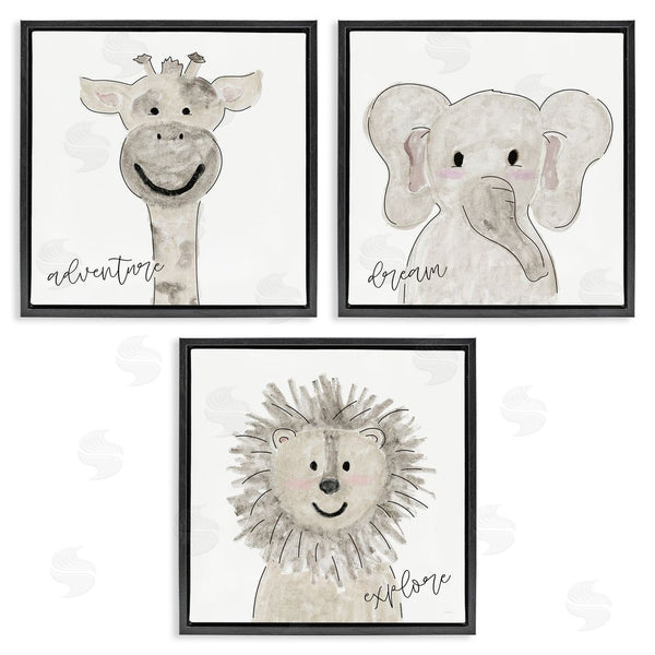 Stupell Industries Natalie Carpentieri | Cute Cartoon Animals Illustration Quote Wall Art