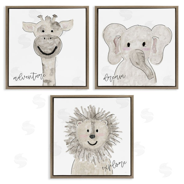 Stupell Industries Natalie Carpentieri | Cute Cartoon Animals Illustration Quote Wall Art