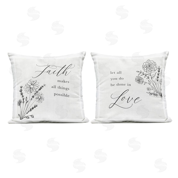 Stupell Industries Natalie Carpentieri | Faith & Love Sentiments Printed Throw Pillow Set