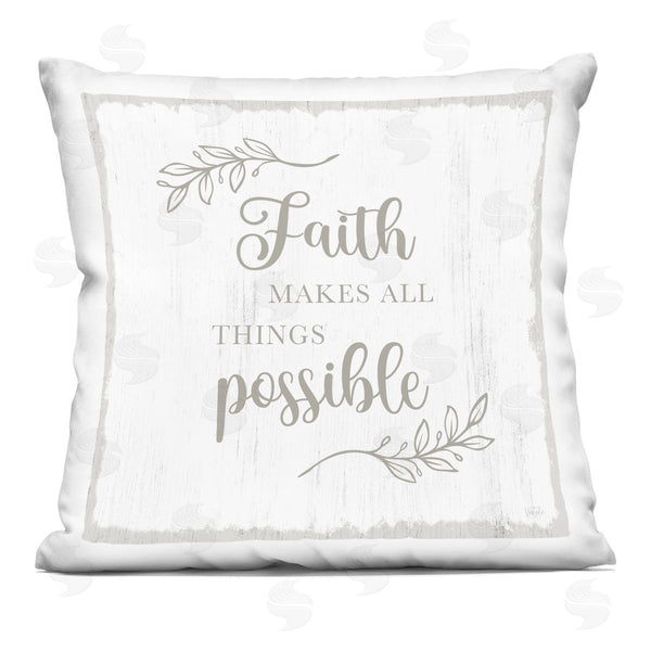 stupell industries Natalie Carpentieri | Faith Makes Things Possible Printed Throw Pillow