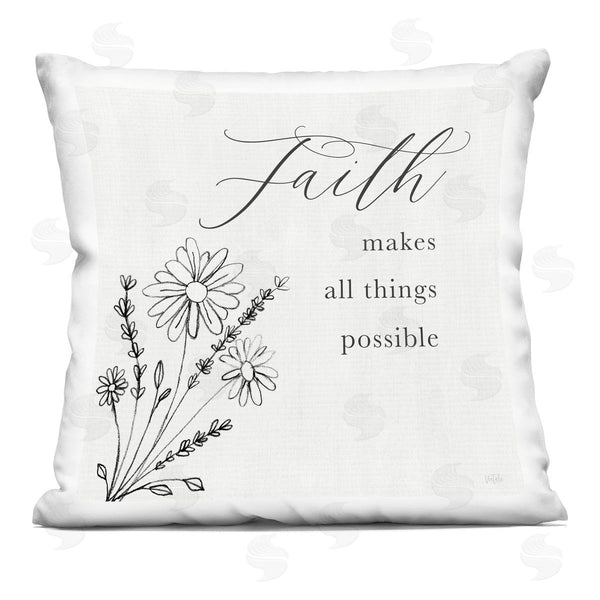 stupell industries Natalie Carpentieri | Faith Makes Things Possible Printed Throw Pillow